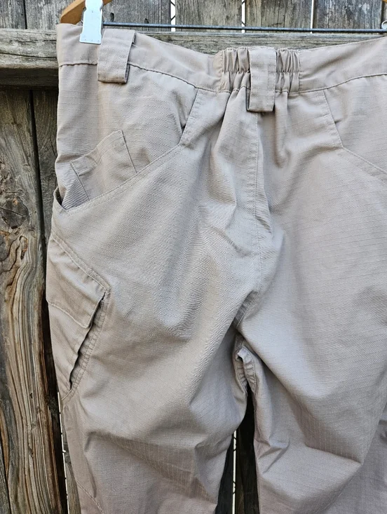 Men Beige Utility Cargo Pants - Neutral Workwear Style Size L - Picture 8 of 16